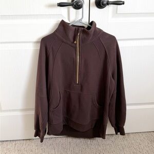 Oversized Funnel-Neck Half Zip Sweater with GOLD details